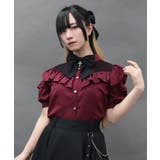 チャームリボン肩あき半袖ブラウス | axes femme | 詳細画像1 