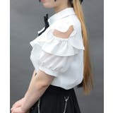 チャームリボン肩あき半袖ブラウス | axes femme | 詳細画像10 