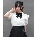 チャームリボン肩あき半袖ブラウス | axes femme | 詳細画像11 