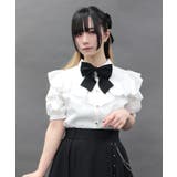チャームリボン肩あき半袖ブラウス | axes femme | 詳細画像12 