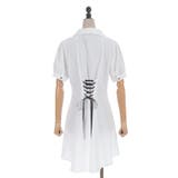 襟金具ロング半袖ブラウス | axes femme | 詳細画像4 