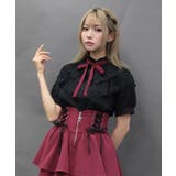黒 | バタフライレースフリルブラウス | axes femme