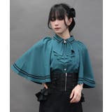 グリーン | ジャボブローチ付ケープブラウス | axes femme