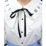 時計刺繍フリル袖ブラウス | axes femme | 詳細画像10