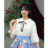 時計刺繍フリル袖ブラウス | axes femme | 詳細画像12