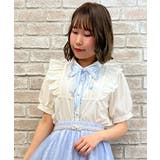 生成り | バタフライ刺繍襟半袖ブラウス | axes femme