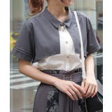グレー | バイカラーフラシシャツ | axes femme