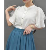 白 | フリル袖半袖ブラウス | axes femme