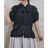 黒 | 肩開き風リボンブラウス | axes femme
