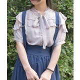 ピンク | 肩開き風リボンブラウス | axes femme