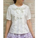白 | リボンフリル半袖ブラウス | axes femme