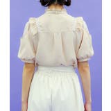 レース肩あきブロッキングブラウス | axes femme | 詳細画像3