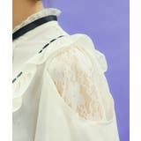 レース肩あきブロッキングブラウス | axes femme | 詳細画像5