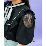 レース肩あきブロッキングブラウス | axes femme | 詳細画像7