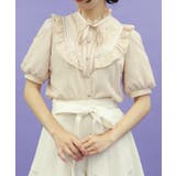 ピンク | レース肩あきブロッキングブラウス | axes femme