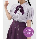 ラベンダー | ハトメ×チェーン付リボンブラウス | axes femme