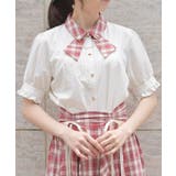 タイ付き風デザイン配色襟ブラウス | axes femme | 詳細画像1