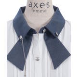タイ付き風デザイン配色襟ブラウス | axes femme | 詳細画像12