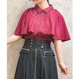 赤 | 連釦×チェーン付きケープブラウス | axes femme