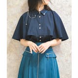 紺 | 連釦×チェーン付きケープブラウス | axes femme