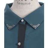 金具使バイカラーブラウス | axes femme | 詳細画像26