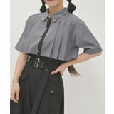グレー | 金具使バイカラーブラウス | axes femme