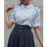 サックス | レース使いフリルブラウス | axes femme