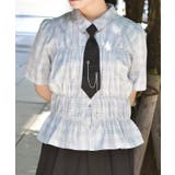 グレー | ネクタイ付シャーリングシャツ | axes femme
