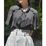 黒 | レース使いリボンブラウス | axes femme