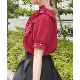 金ボタン付きチョーカー風ブラウス | axes femme | 詳細画像2 