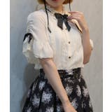 生成り | リボンブローチ付き姫袖風ブラウス | axes femme