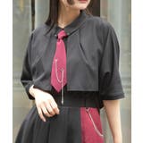 ワイン | チェーンネクタイ付ブラウス | axes femme