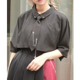 黒 | チェーンネクタイ付ブラウス | axes femme