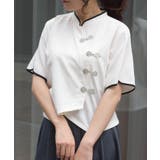 チャイナボタンショートブラウス | axes femme | 詳細画像1 