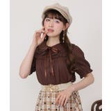 茶 | リボン付きレース丸衿ブラウス | axes femme