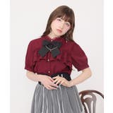 ワイン | ティーカップチャーム付きブラウス | axes femme