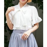 白 | フレアスリーブボウタイブラウス | axes femme