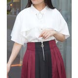 白 | ジャガード×チェーンブラウス | axes femme