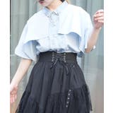 サックス | ジャガード×チェーンブラウス | axes femme
