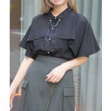 黒 | ジャガード×チェーンブラウス | axes femme