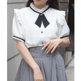 白 | タイセットピンタックブラウス | axes femme