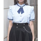 サックス | タイセットピンタックブラウス | axes femme