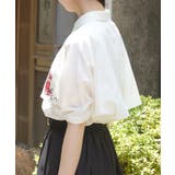 彼岸花刺繍ネクタイブラウス | axes femme | 詳細画像2 