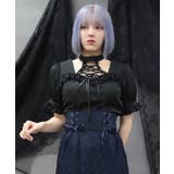 デコルテレースアップ半袖ブラウス | axes femme | 詳細画像5 