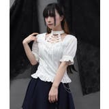デコルテレースアップ半袖ブラウス | axes femme | 詳細画像7 
