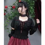 チョーカー付シャーリングブラウス | axes femme | 詳細画像10 