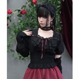 黒 | チョーカー付シャーリングブラウス | axes femme