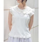 生成り | パール付薔薇刺繍ノースリブラウス | axes femme