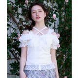 白 | コットンレース切替トップス | axes femme