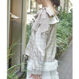 チェックオフショルリボンプルオーバー | axes femme | 詳細画像2 